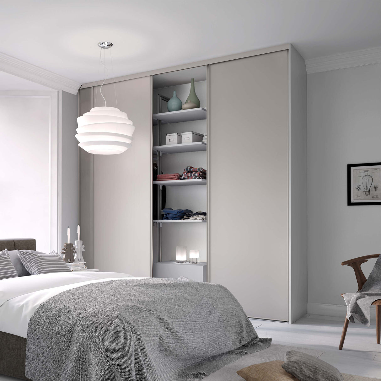 Spacepro Classic 3 Door sliding wardrobe Kit Cashmere Panel (w)2216mm - Bedrooms Plus
