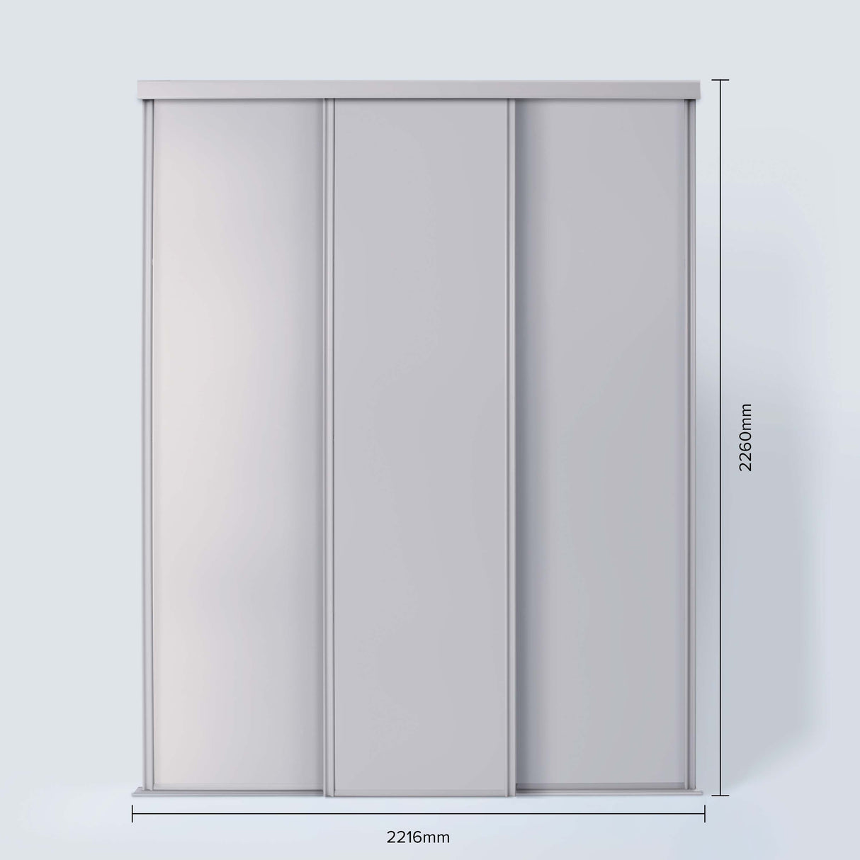 Spacepro Classic 3 Door sliding wardrobe Kit Cashmere Panel (w)2216mm - Bedrooms Plus
