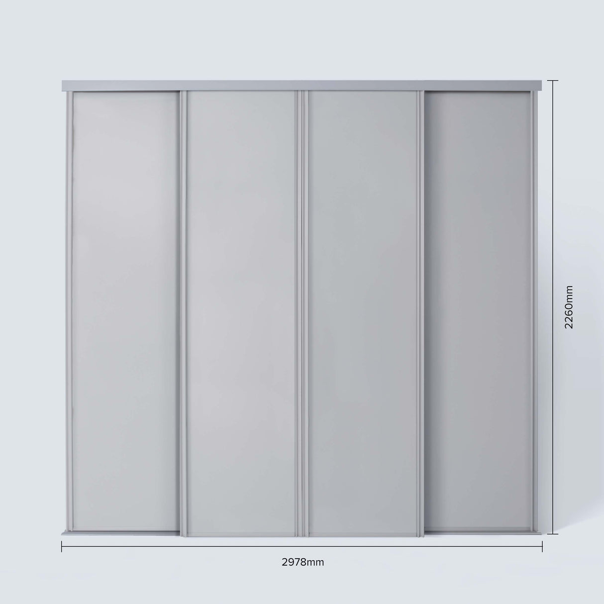 Spacepro Classic 4 Door sliding wardrobe Kit Dove Grey Panel (w)2978mm - Bedrooms Plus