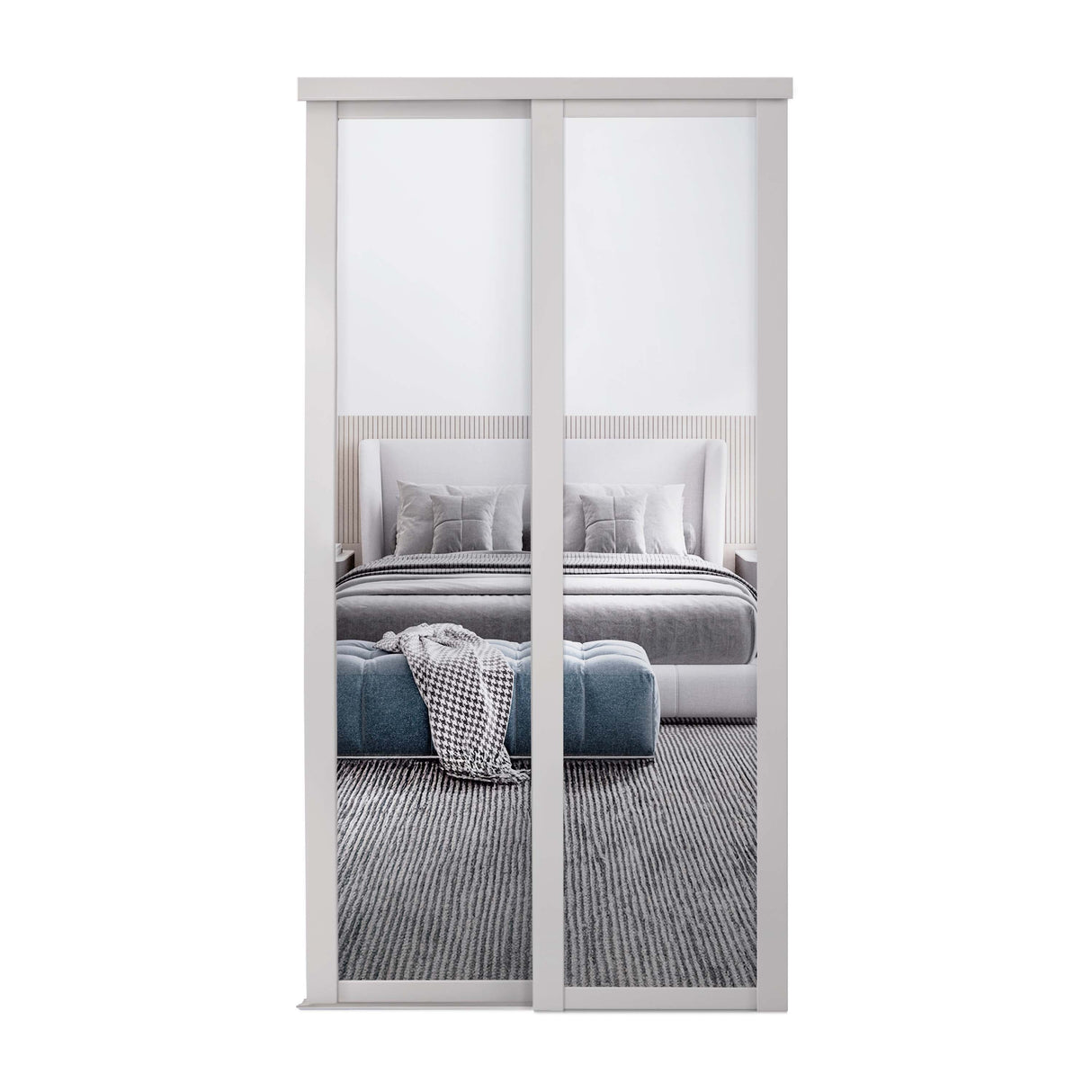 Spacepro Shaker 2 Door sliding wardrobe Kit Mirror Cashmere frame (w)1449mm - Bedrooms Plus
