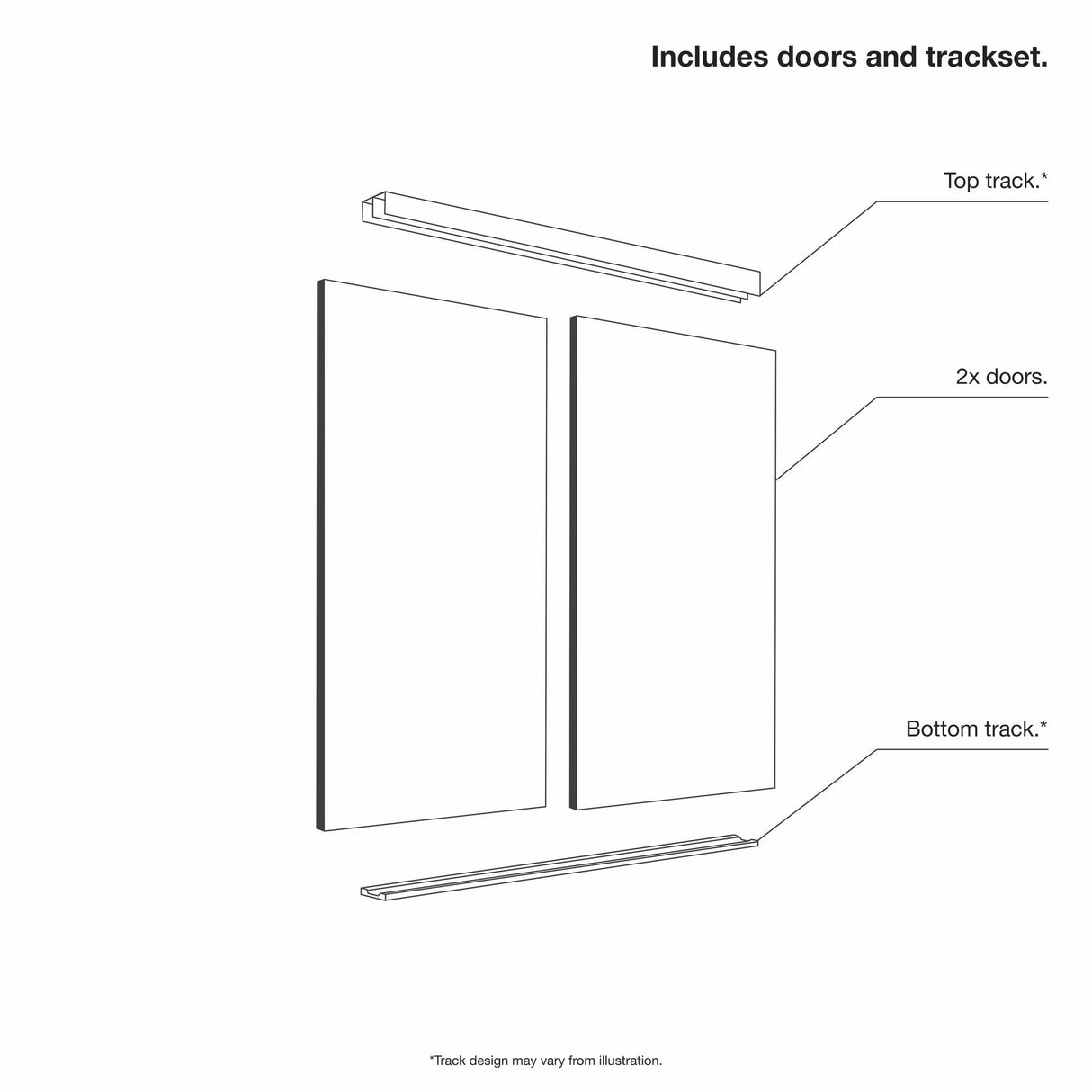 Spacepro Shaker 2 Door sliding wardrobe Kit Mirror White frame (w)1753mm - Bedrooms Plus