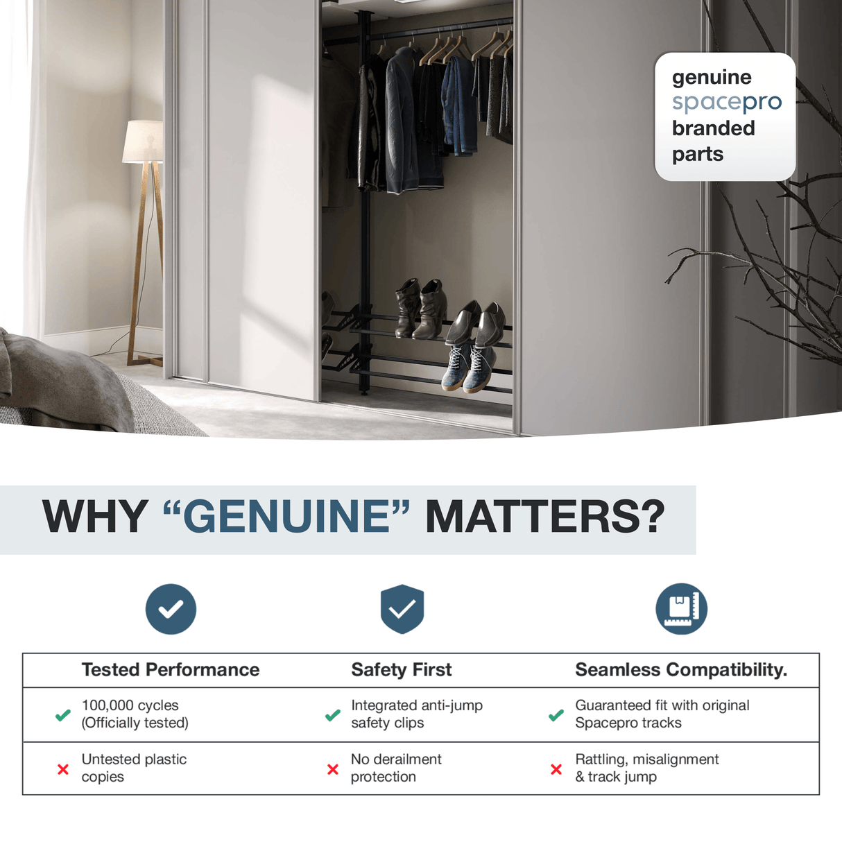 SpacePro Stanley/Acme Sliding Wardrobe Door Bottom Roller 17 - 4264Y - 030 30kg - Bedrooms Plus