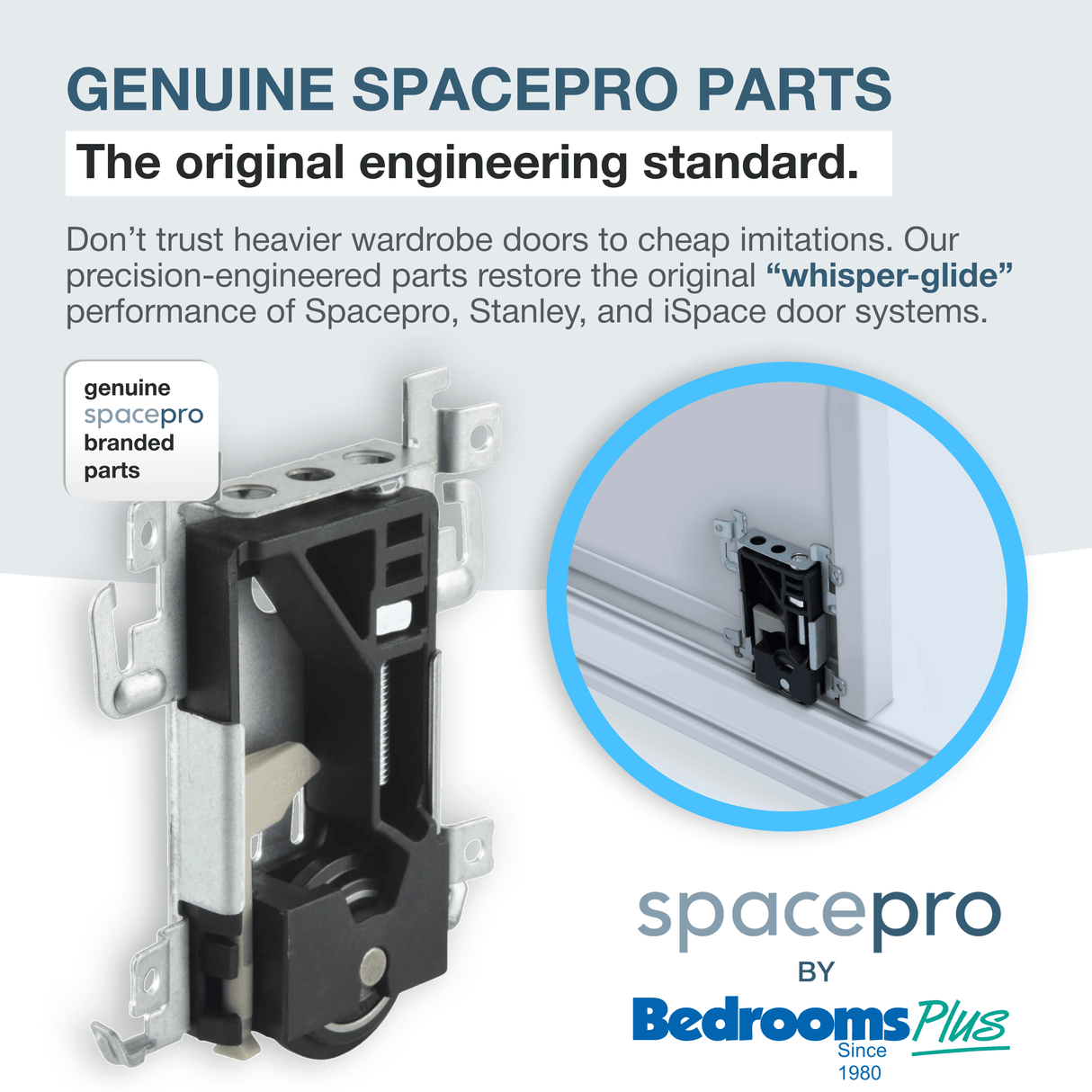 SpacePro Stanley/Acme Sliding Wardrobe Door Bottom Roller 17 - 4264Y - 050 50kg - Bedrooms Plus