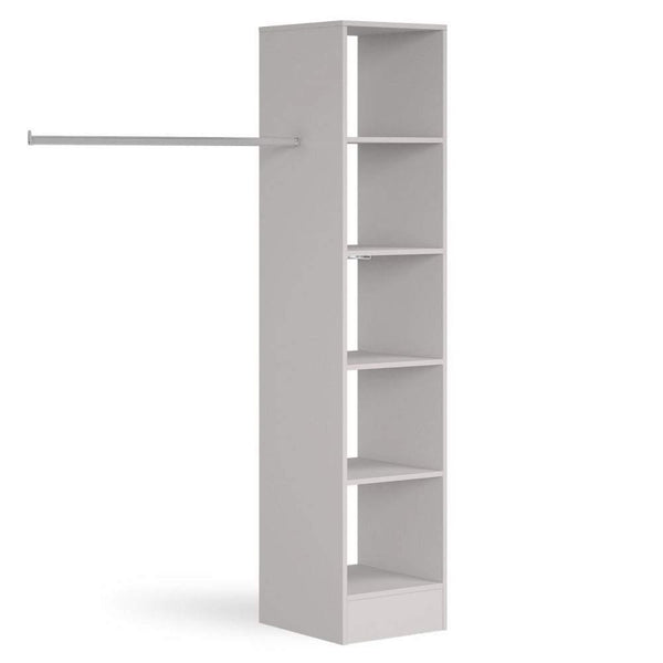 Cashmere Deluxe Tower Shelving Unit with 5 Shelves and Hanging Bars - Bedrooms Plus