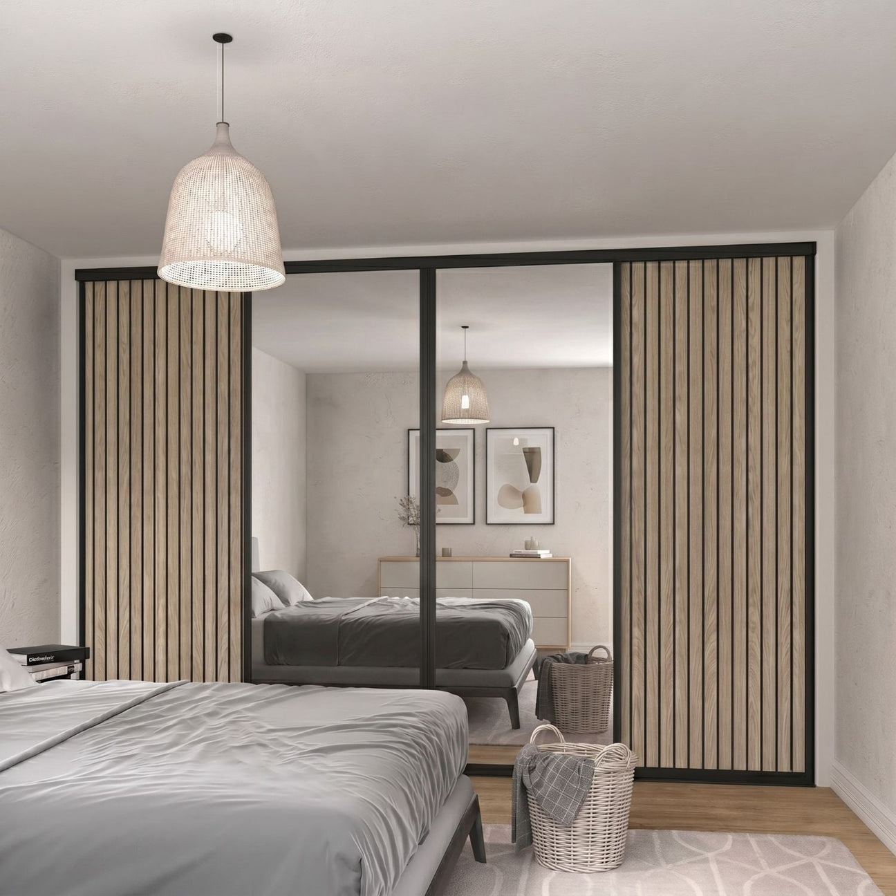 Acoustic Panel Sliding Wardrobe Doors - Bedrooms Plus