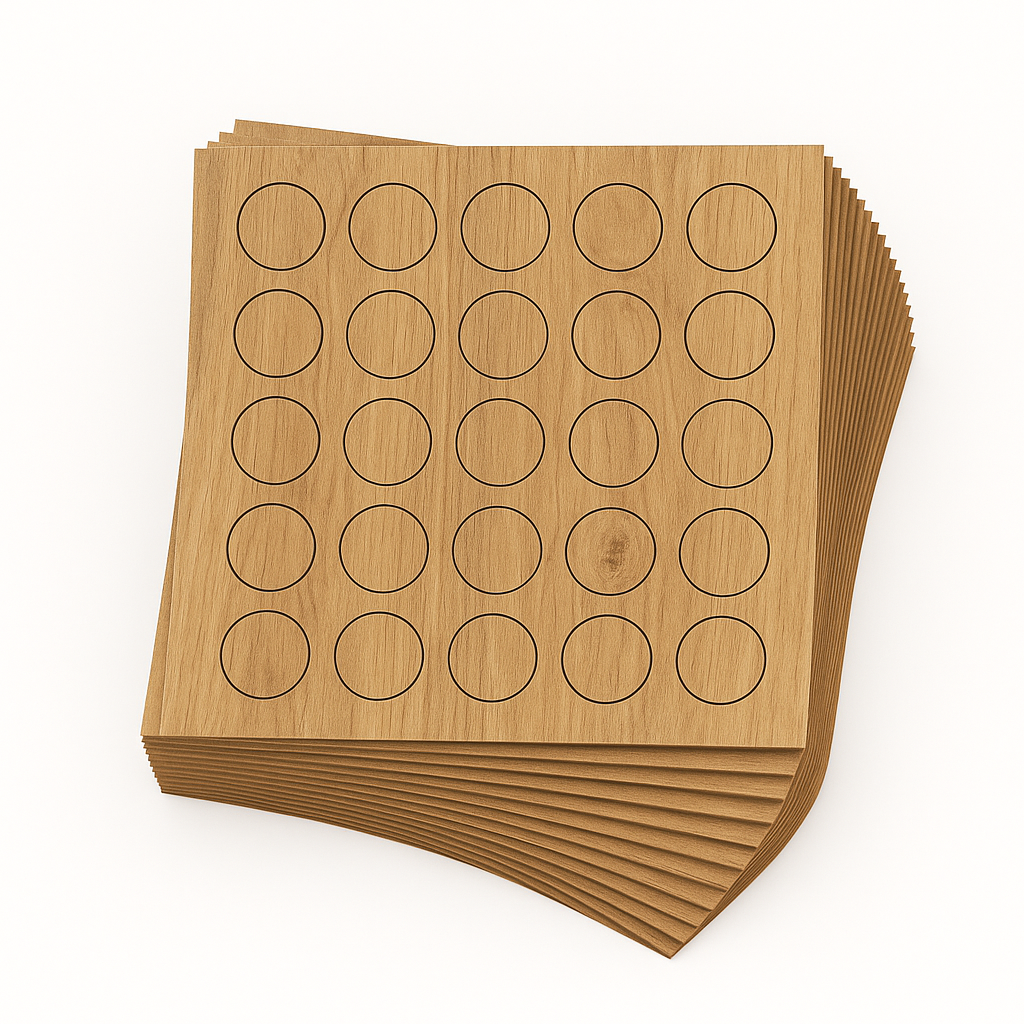 KwikCaps Self Adhesive Screw Cover Caps - Natural Pacific Walnut / Natural Tossini Elm / Finsa Roble Denver 84V (124) H3700 ST10 / H1213 ST33