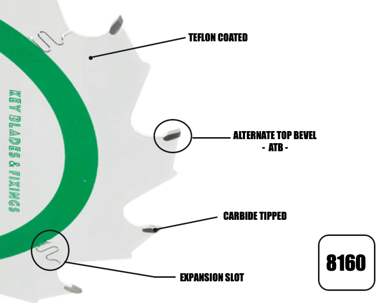 160mm x 20mm x 1.8mm HKC 12 Tooth "Cougar" Track Circular Saw Blade 8160 - Bedrooms Plus