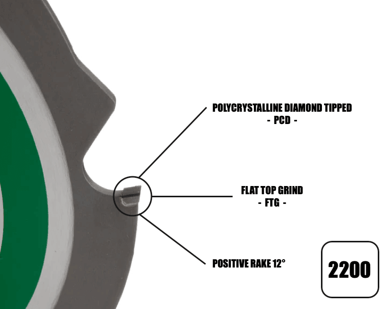 160mm x 20mm x 2.2mm 4 Tooth PCD Cement Fibre Board Circular Saw Blade - 2200 - Bedrooms Plus