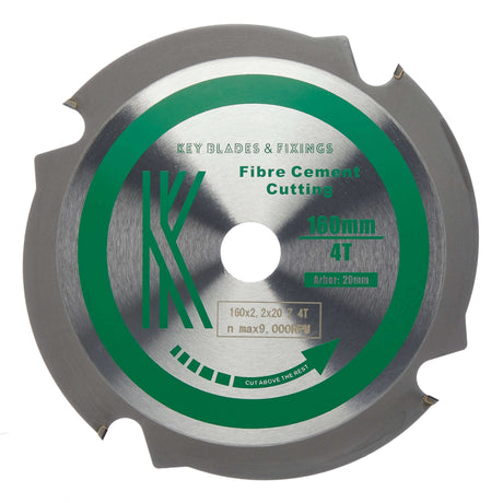160mm x 20mm x 2.2mm 4 Tooth PCD Cement Fibre Board Circular Saw Blade - 2200 - Bedrooms Plus