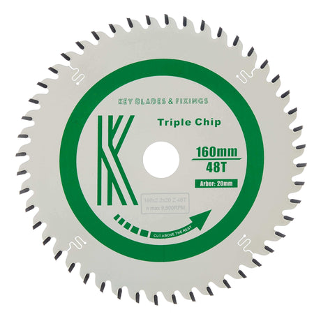 160mm x 20mm x 2.2mm 48 Tooth TCG Track Saw (Solid Surface) Circular Saw Blade - 2206 - Bedrooms Plus