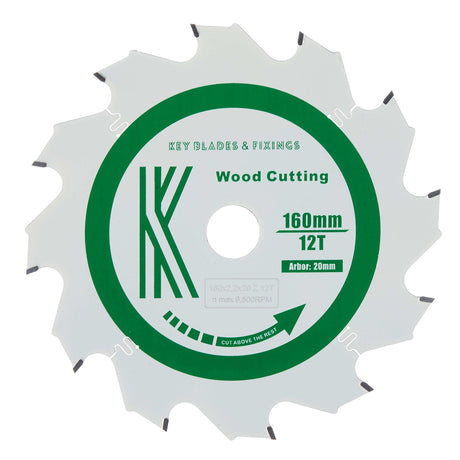 160mm x 20mm x 2.2mm "Cougar" 12T Rip Circular Saw Blade - 2201 - Bedrooms Plus
