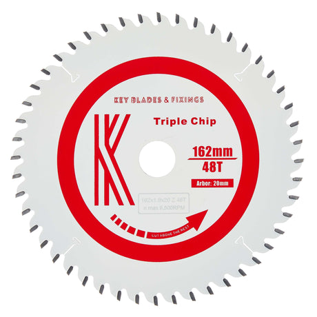 162mm x 20mm x 1.8mm 48 Tooth TCG Track Circular Saw Blade (Solid Surface) - 3205 - Bedrooms Plus