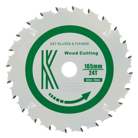 165mm x 20mm x 2.2mm 24 Tooth Track/Circular Saw Blade - 4101 - Bedrooms Plus