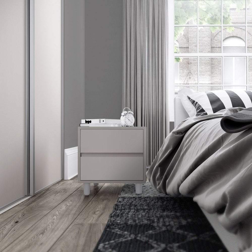 2 Drawer Soft Close Bedside Chest Of Drawers Table - Bedrooms Plus