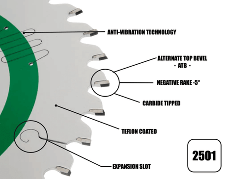 216mm x 30mm x 2.4mm 36T ATB (Neg Rake) Festool KS60 Circular Saw Blade - 2501 - Bedrooms Plus