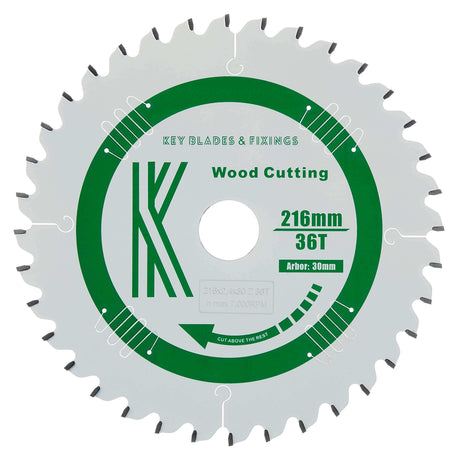 216mm x 30mm x 2.4mm 36T ATB (Neg Rake) Festool KS60 Circular Saw Blade - 2501 - Bedrooms Plus
