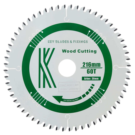 216mm x 30mm x 2.4mm 60T ATB (Neg Rake) Festool KS60 Circular Saw Blade - Bedrooms Plus