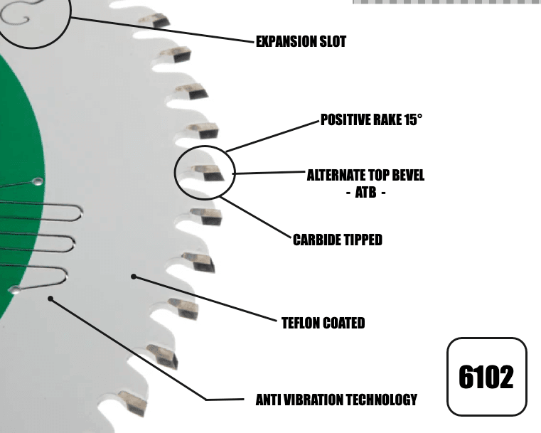 250mm x 30mm x 3.0mm 60 Tooth ATB Circular Saw Blade - 6102 - Bedrooms Plus