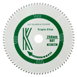 250mm x 30mm x3.0mm 80 Tooth Triple Chip Blade (MFC & Laminates) 8250 Circular Saw Blade - Bedrooms Plus