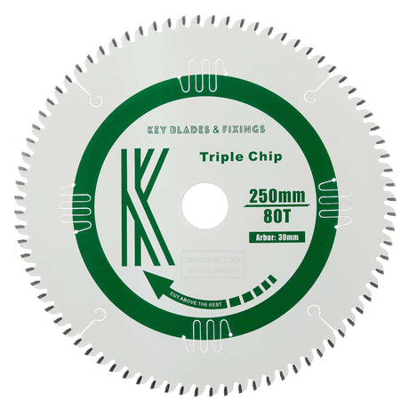 250mm x 30mm x3.0mm 80 Tooth Triple Chip Blade (MFC & Laminates) 8250 Circular Saw Blade - Bedrooms Plus