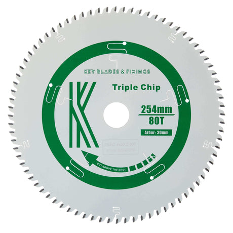 254mm x 30mm x 2.4mm 80 Tooth Triple Chip (MFC & Laminates) 8254 Circular Saw Blade - Bedrooms Plus