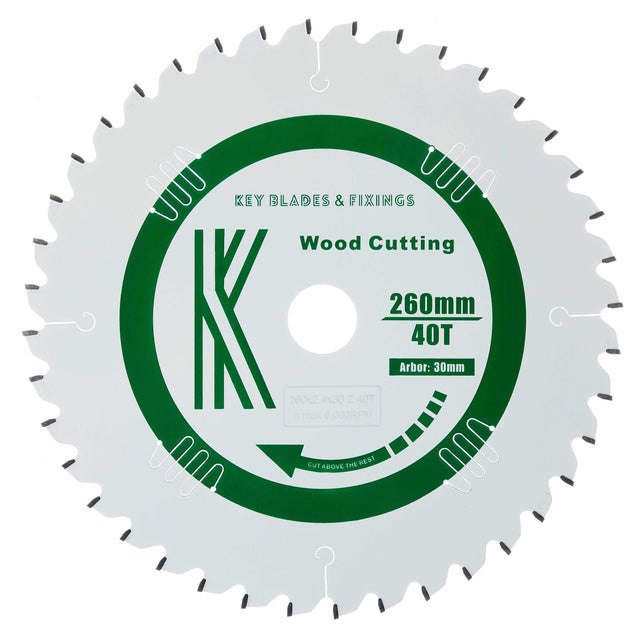 260mm x 30mm x 2.4mm 40 Tooth ATB (Neg Rake) Kapex KS120 Circular Saw Blade - 2601 - Bedrooms Plus