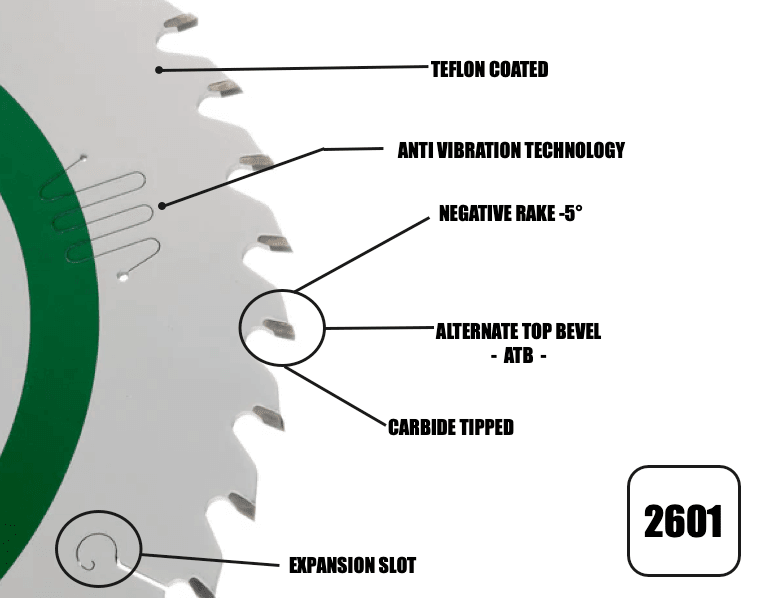 260mm x 30mm x 2.4mm 40 Tooth ATB (Neg Rake) Kapex KS120 Circular Saw Blade - 2601 - Bedrooms Plus