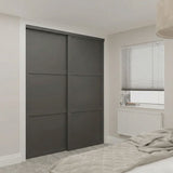 Kit de puerta de armario corrediza Shaker blanca - 2 puertas y 3 paneles de madera blanca - Hecho a medida