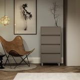 4 Drawer Tallboy Soft Close Bedside Chest Of Drawers Table - Bedrooms Plus