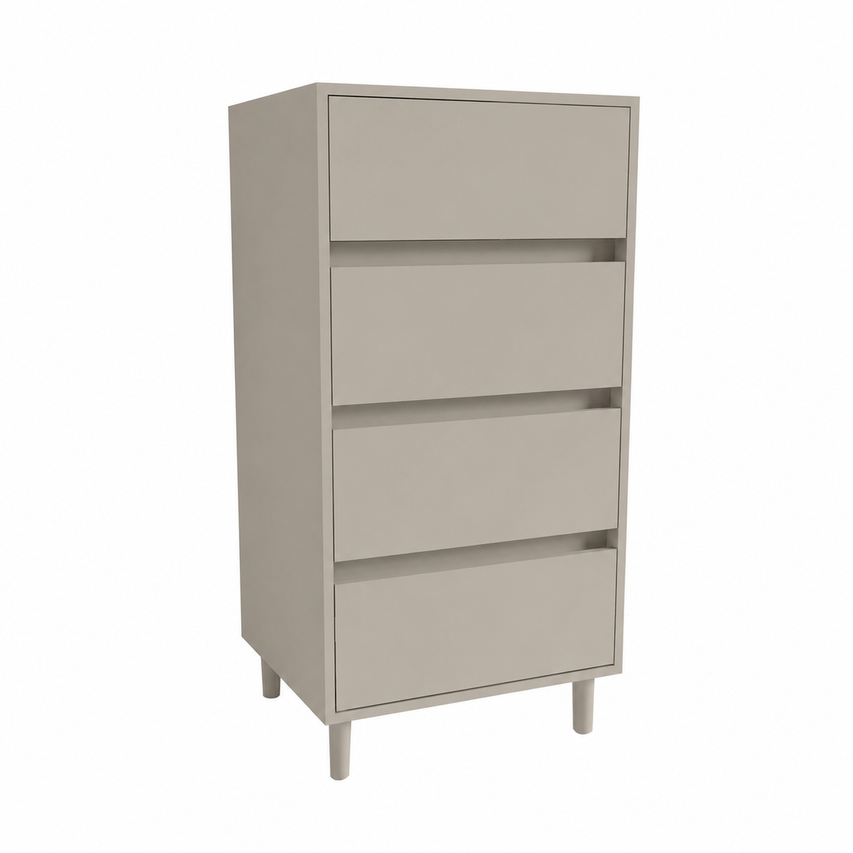 Tallboy-Kommode mit 4 Schubladen und Soft-Close