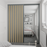 Graphite Shaker 2-Door Sliding Wardrobe Kit – Mirror & Acoustic Effect Light Oak Panel