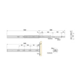 Emuca Pair of Full extension ball bearing slides for drawers with push and soft closing, height 45mm, length 500mm, Steel, Zinc plated
