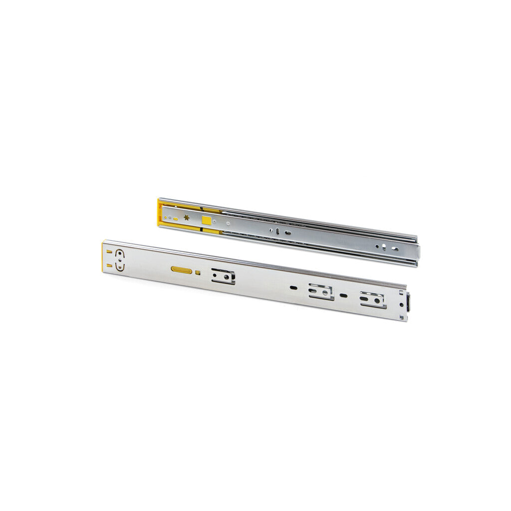 Emuca Pair of Full extension ball bearing slides for drawers with push and soft closing, height 45mm, length 400mm, Steel, Zinc plated