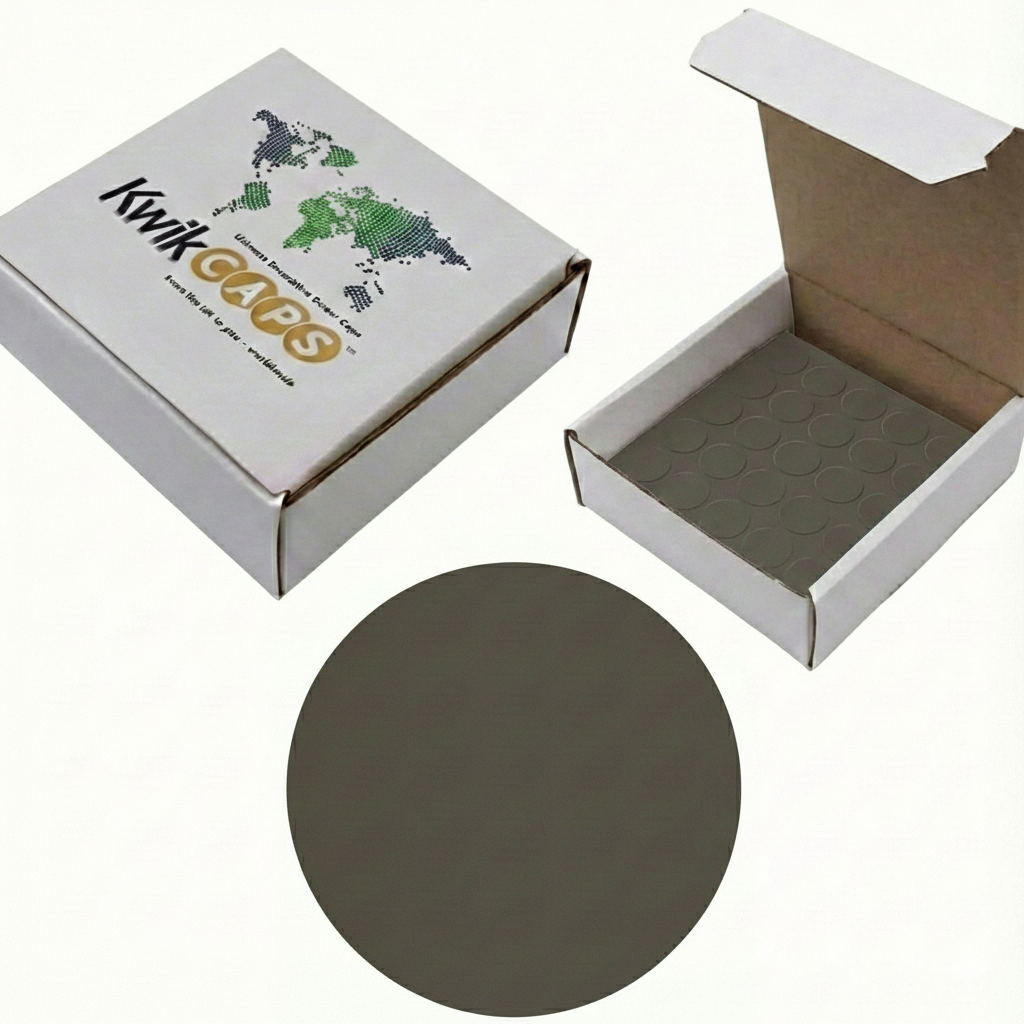 KwikCaps Self Adhesive Screw Cover Caps - Lava Grey (049) U741 ST9