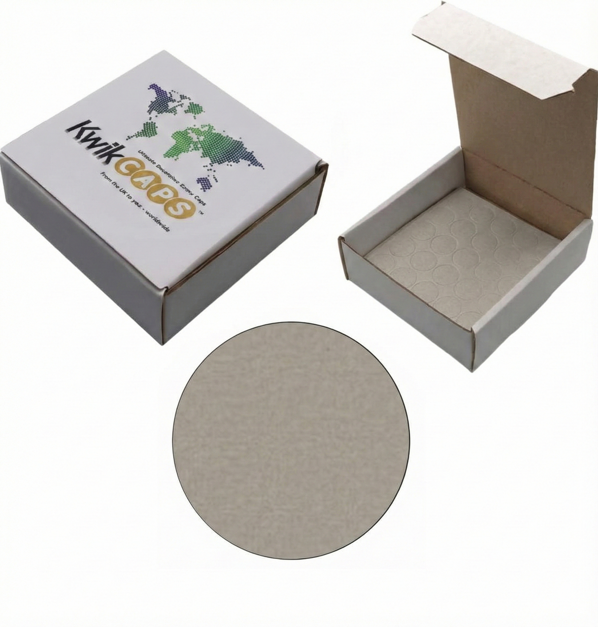 KwikCaps Self Adhesive Screw Cover Caps - Grey Textile (426) F417 ST10