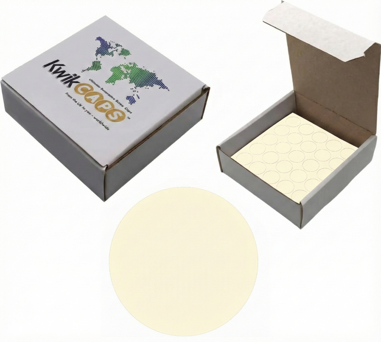 KwikCaps Self Adhesive Screw Cover Caps - Alabaster White (435) U104 ST9