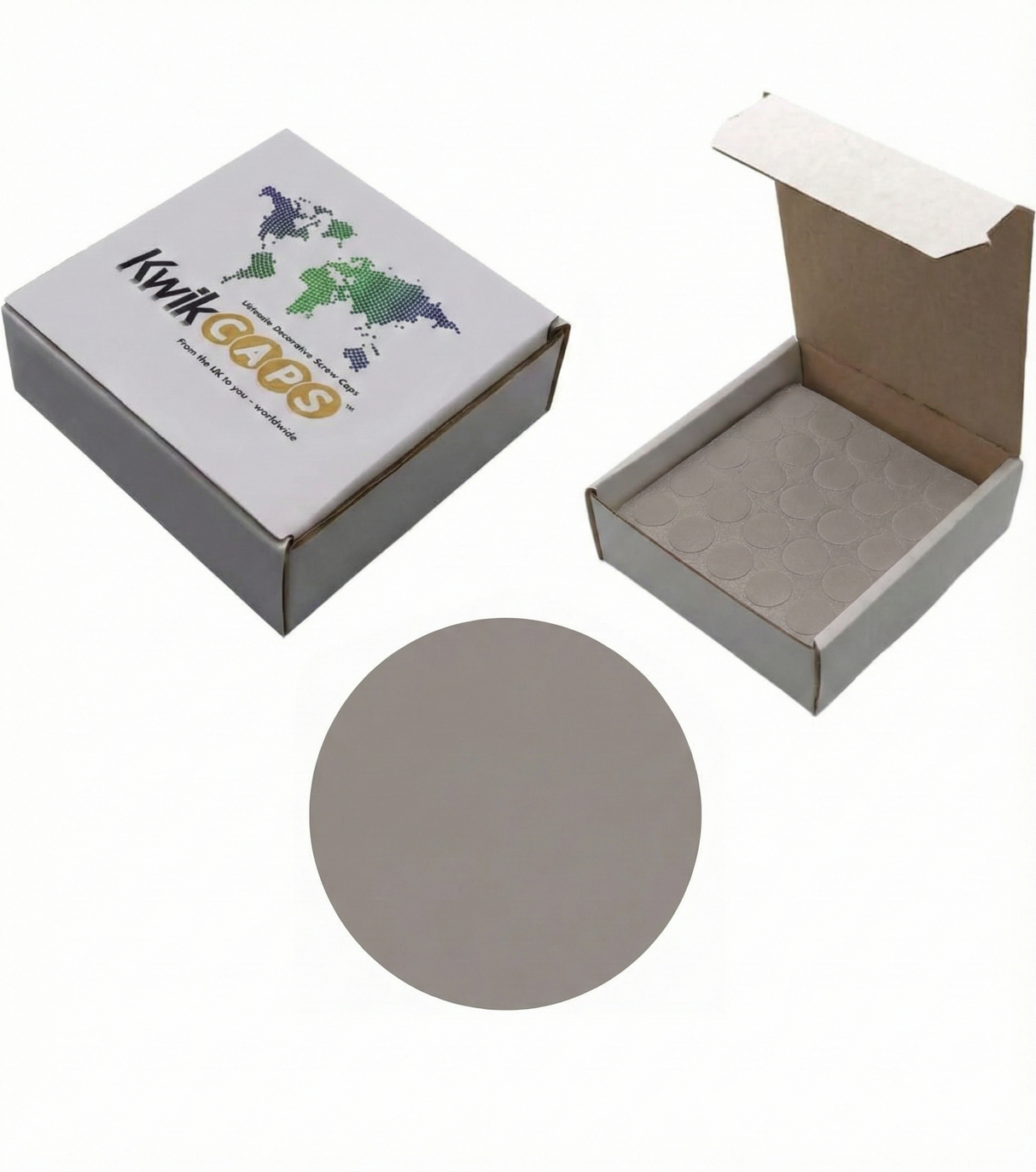 KwikCaps Self Adhesive Screw Cover Caps - Arctic Grey (437) U788 ST9
