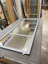 Staubgrauer Shaker Luxe-Schiebeschrank-Türsatz – 4 Türen – Maßgeschneiderter 4-Panel-Spiegel