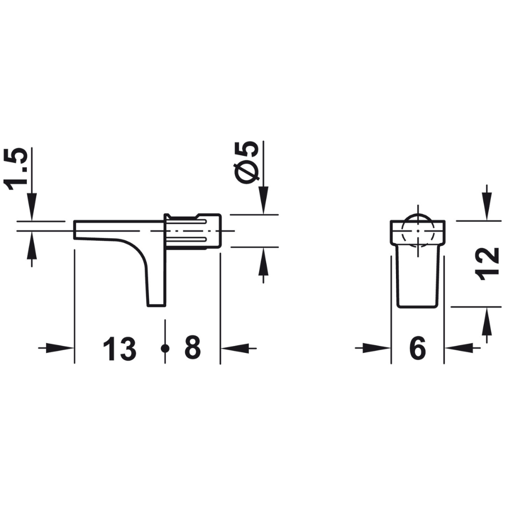 Regalheringe für Küchenschränke zum Einstecken, 5 mm, 150 kg*