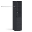 Black 3 Drawer Soft Close Wardrobe Shelving Unit with Hanging Bars - Bedrooms Plus