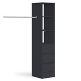 Black 3 Drawer Soft Close Wardrobe Shelving Unit with Hanging Bars - Bedrooms Plus