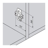 Blum Clip Mounting Plate, Cruciform, 0mm Nickel 173H7100 - Bedrooms Plus