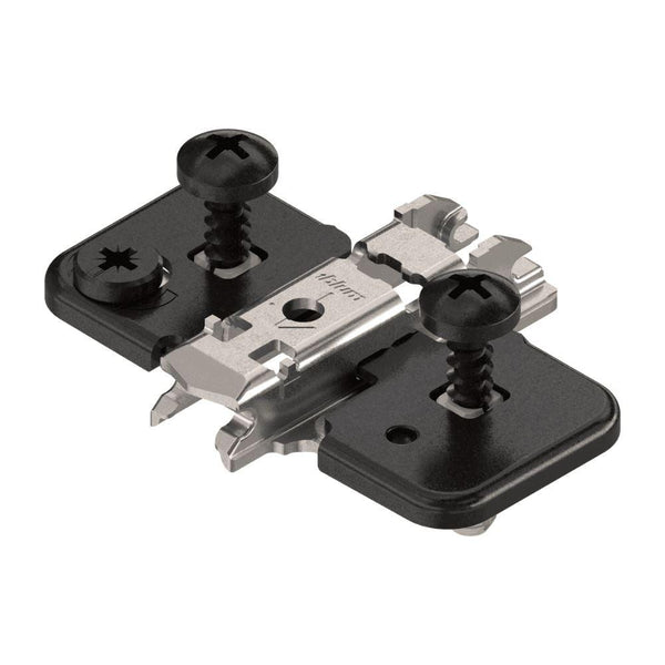 Blum Clip Mounting Plate, Cruciform, Expando, Pre - Mount 0mm Onyx Black 174H7100E - Bedrooms Plus