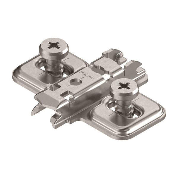 Blum Clip Mounting Plate, Cruciform, Pre - Mount 0mm Nickel 173L8100 - Bedrooms Plus