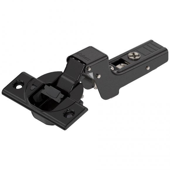 Blum Cliptop Hinge w/ Integrated Blumotion Full Cranked Application 110° Sprung N.P Inset Onyx Black 71B3750 - Bedrooms Plus