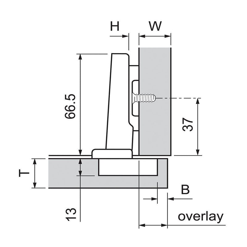 Blum Cliptop Soft Close 110° Hinge Nickel 71B3550 - Bedrooms Plus