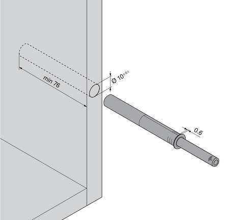 Blum Tip - On for Doors. Long Version With Magnet - Carbon Black / Platinum Grey / Silk White 956A1004 - Bedrooms Plus