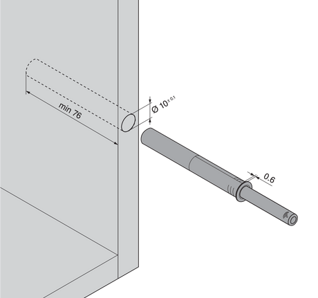 Blum Tip - On for Doors. Long Version With Magnet - Carbon Black / Platinum Grey / Silk White 956A1004 - Bedrooms Plus