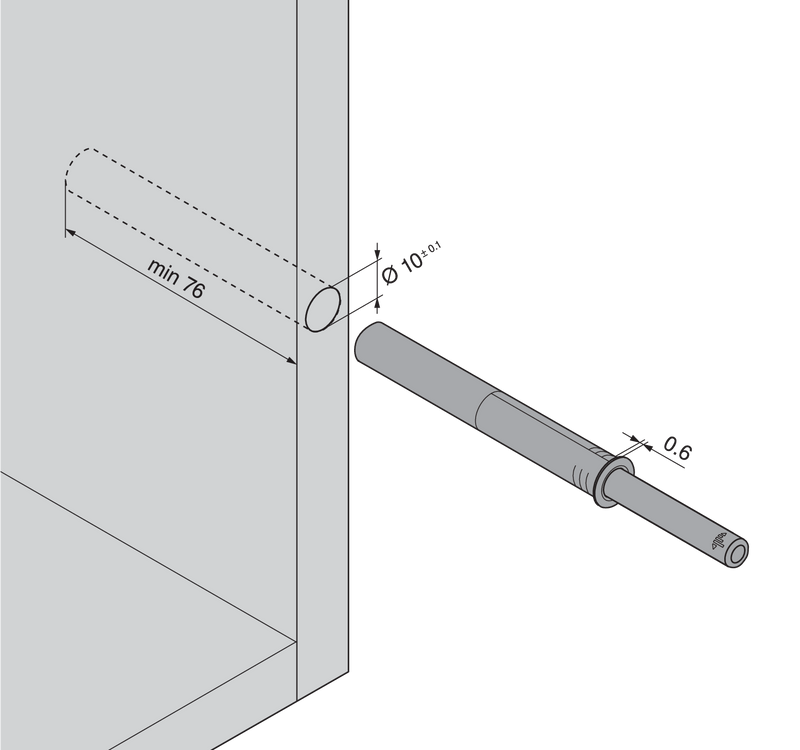 Blum Tip - On for Doors. Long Version With Magnet - Carbon Black / Platinum Grey / Silk White 956A1004 - Bedrooms Plus