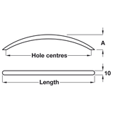 Bow Handle, Steel, Fixing Centres 96mm | CLEARANCE - Bedrooms Plus